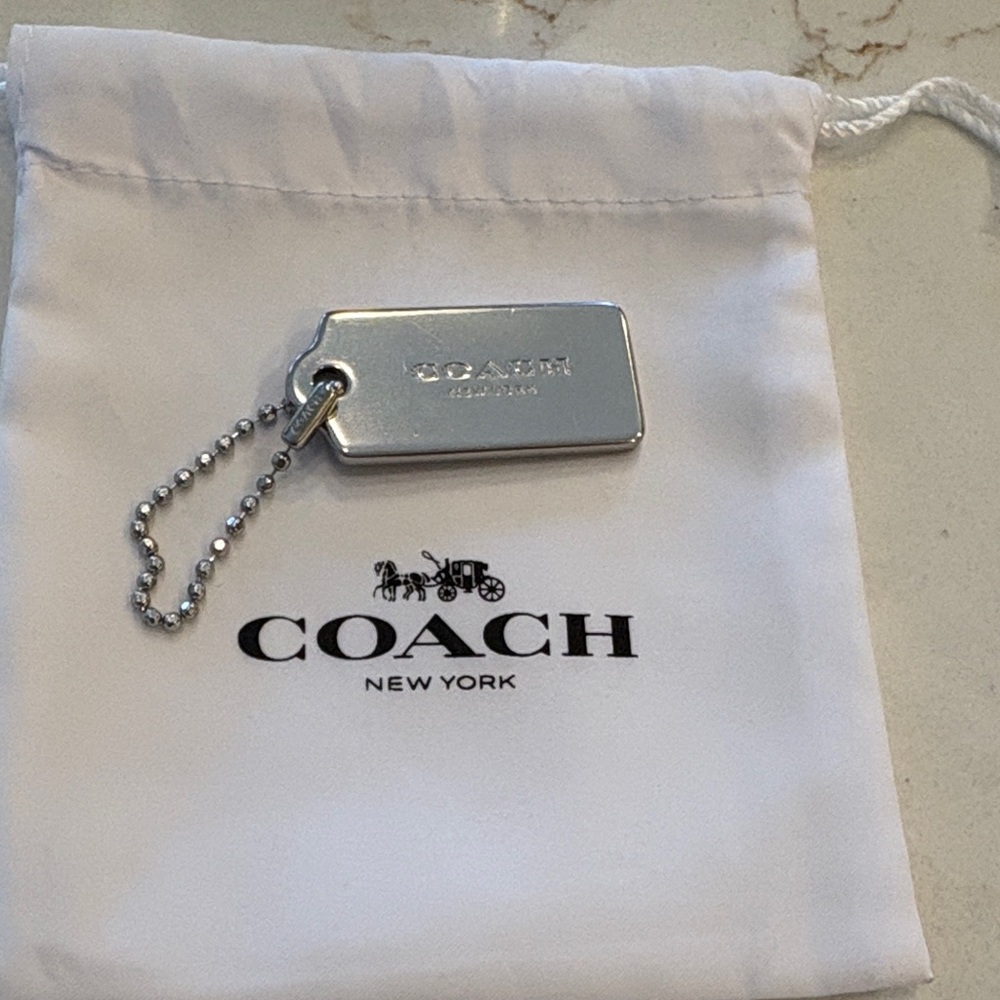 Coach Silver Metal Hangtag EUC